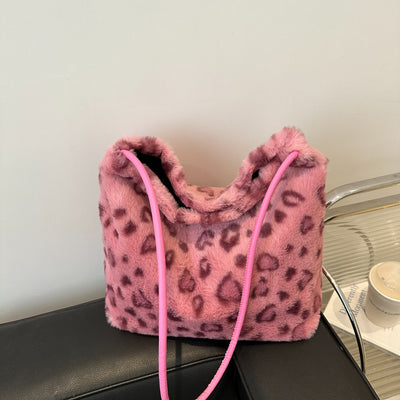 Leopard Furry Shoulder Bag