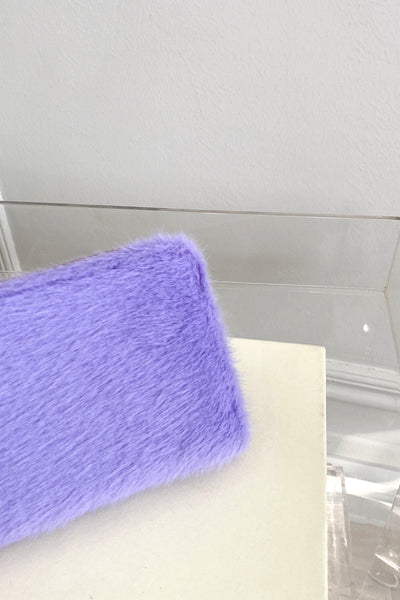 Solid Color Fluff Rectangle Wallet